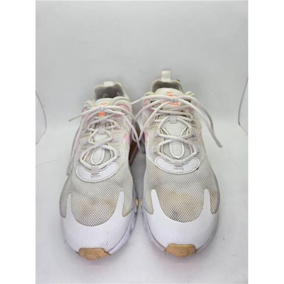 Nike Air Max 270 React Shoes Women’s 6.5 White Pink Athletic Running Sneakers - Picture 2 of 8